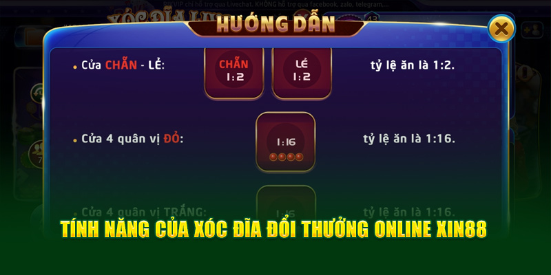 Những cửa cược trong game xóc đĩa đổi thưởng xin88
